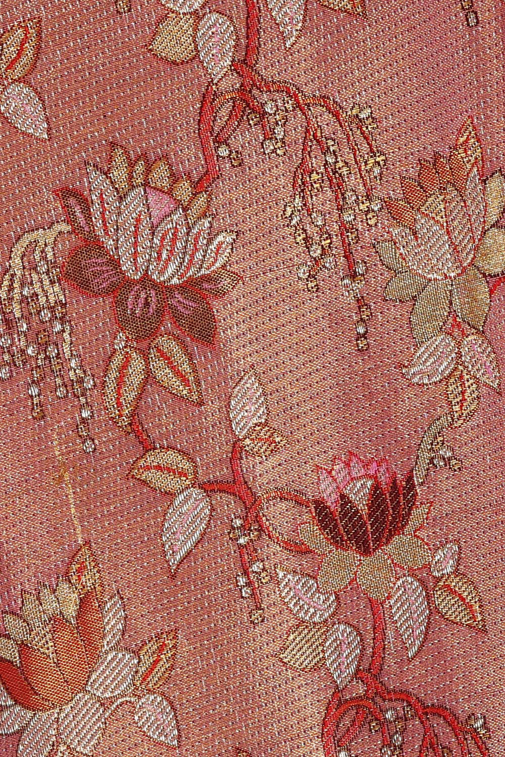 Image of Kanchipattu Pink Tissue Brocade Saree